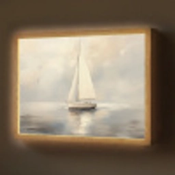 Zeilschip - Zee - Bewolkt Light Box met batterij (Wandlamp) middel -z3d_website