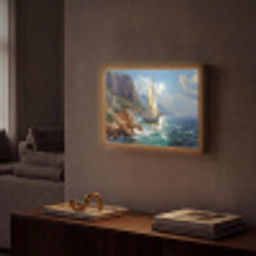 Zeilschip - Zee - Rotsen - Wolken Light Box met batterij (Wandlamp) middel -sfeer1