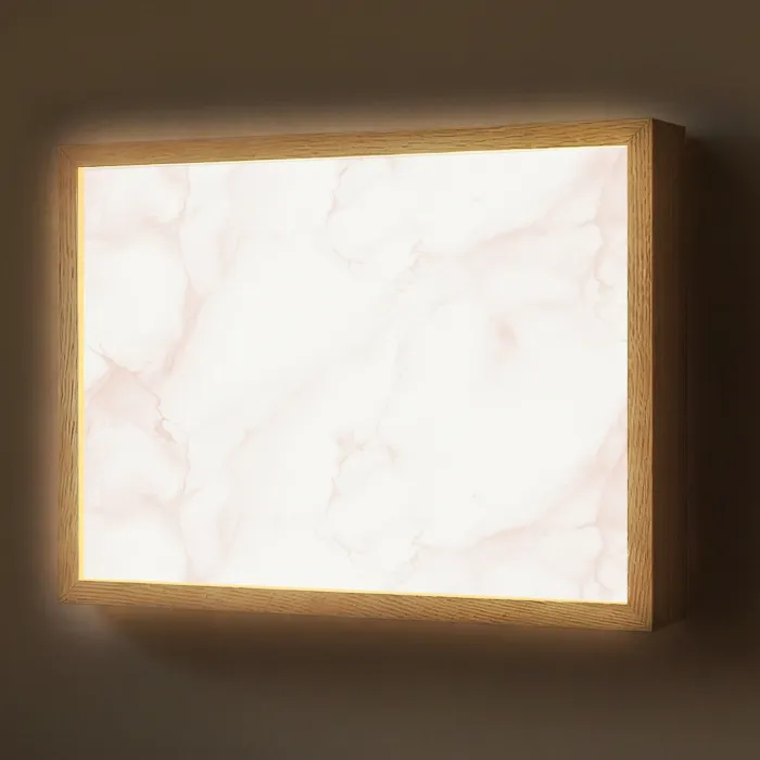 Zalmroze - Marmer - Aders Light Box met batterij (Wandlamp) middel 907 -z3d_website