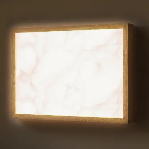 Zalmroze - Marmer - Aders Light Box met batterij (Wandlamp) middel 907 -z3d_website
