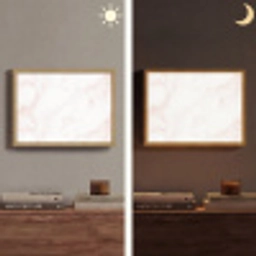 Zalmroze - Marmer - Aders Light Box met batterij (Wandlamp) middel 907 -sfeer3