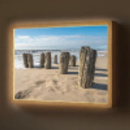 Zand - Strand - Paal - Water - Zomer Light Box met batterij (Wandlamp) middel -z3d_website