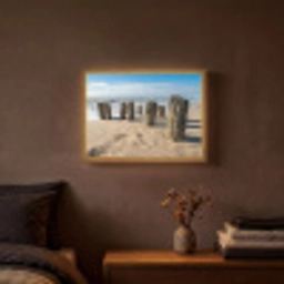 Zand - Strand - Paal - Water - Zomer Light Box met batterij (Wandlamp) middel -sfeer4