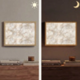 Zandkleurig - Marmer - Natuursteen Light Box met batterij (Wandlamp) middel 907 -sfeer3