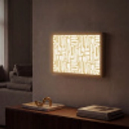 Zandkleur - Wit - Patroon Light Box met batterij (Wandlamp) middel 907 -sfeer1