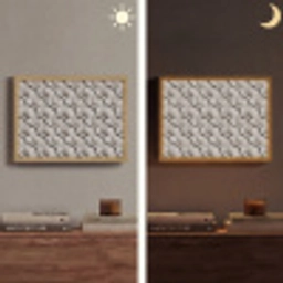 Zand - Schelpenvorm - Grijs Light Box met batterij (Wandlamp) middel 907 -sfeer3