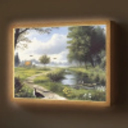 Zandpad - Groen landschap - Water Light Box met batterij (Wandlamp) middel -z3d_website