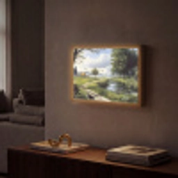 Zandpad - Groen landschap - Water Light Box met batterij (Wandlamp) middel -sfeer1