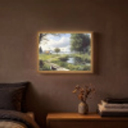 Zandpad - Groen landschap - Water Light Box met batterij (Wandlamp) middel -sfeer4