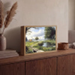 Zandpad - Groen landschap - Water Light Box met batterij (Wandlamp) middel -sfeer2