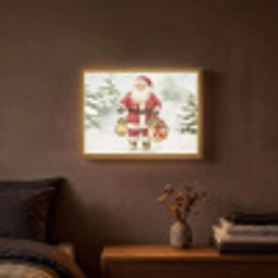 Kerstman- Winter - Sneeuw - Wit - Rood Light Box met batterij (Wandlamp) middel -sfeer4