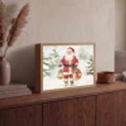 Kerstman- Winter - Sneeuw - Wit - Rood Light Box met batterij (Wandlamp) middel -sfeer2