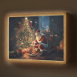 Kerstman - Haard - Donker Light Box met batterij (Wandlamp) middel -z3d_website