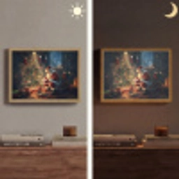 Kerstman - Haard - Donker Light Box met batterij (Wandlamp) middel -sfeer3