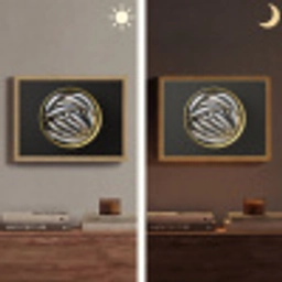 Sardines - Vissen - Rond - Zwart Light Box met batterij (Wandlamp) middel -sfeer3