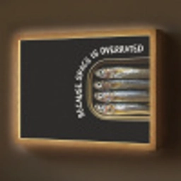 Sardines - Tekst - Vis - Blik Light Box met batterij (Wandlamp) middel -z3d_website