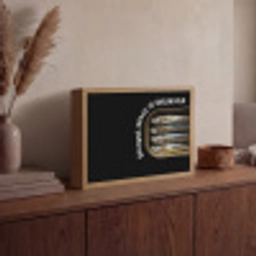 Sardines - Tekst - Vis - Blik Light Box met batterij (Wandlamp) middel -sfeer2