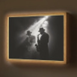 Saxofonisten - Hoeden - Rook - Licht Light Box met batterij (Wandlamp) middel -z3d_website