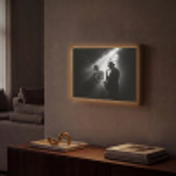 Saxofonisten - Hoeden - Rook - Licht Light Box met batterij (Wandlamp) middel -sfeer1