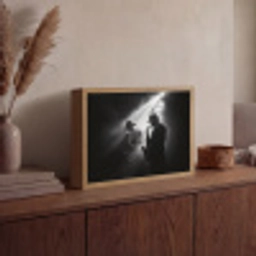 Saxofonisten - Hoeden - Rook - Licht Light Box met batterij (Wandlamp) middel -sfeer2