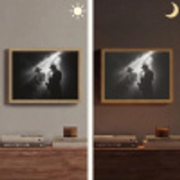 Saxofonisten - Hoeden - Rook - Licht Light Box met batterij (Wandlamp) middel -sfeer3