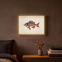 Schubben - Rood - Vis - Vinnen Light Box met batterij (Wandlamp) middel -sfeer4