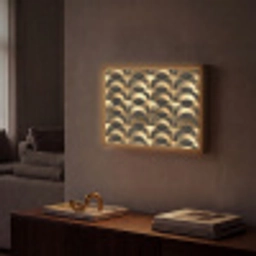 Schubben - Structuur - Goud Light Box met batterij (Wandlamp) middel 907 -sfeer1