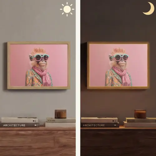 Sjaal - Aap - Zonnebril - Jasje Light Box met batterij (Wandlamp) middel -sfeer3