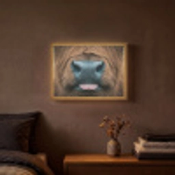 Schotse hooglander - Neus - Bruin Light Box met batterij (Wandlamp) middel -sfeer4