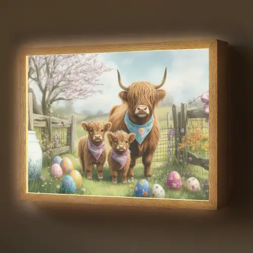 Schotsehooglanders - Paaseieren - Lente Light Box met batterij (Wandlamp) middel -z3d_website