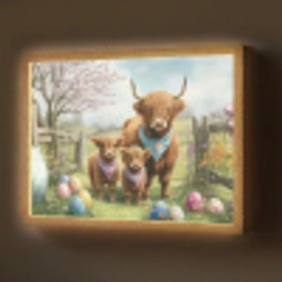 Schotsehooglanders - Paaseieren - Lente Light Box met batterij (Wandlamp) middel -z3d_website