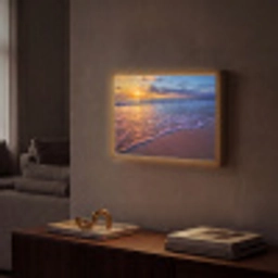 Zee - Strand - Zonsondergang - Wolken - Horizon Light Box met batterij (Wandlamp) middel -sfeer1