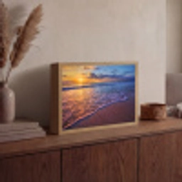 Zee - Strand - Zonsondergang - Wolken - Horizon Light Box met batterij (Wandlamp) middel -sfeer2