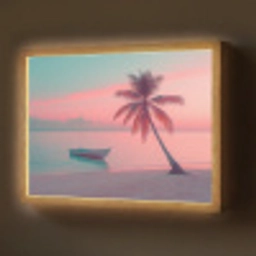 Zee - Boot - Zonsondergang Light Box met batterij (Wandlamp) middel -z3d_website