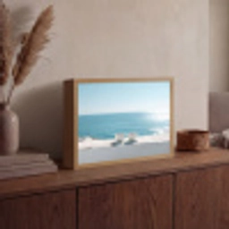 Zee - Koffiekopjes - Zomers Light Box met batterij (Wandlamp) middel -sfeer2
