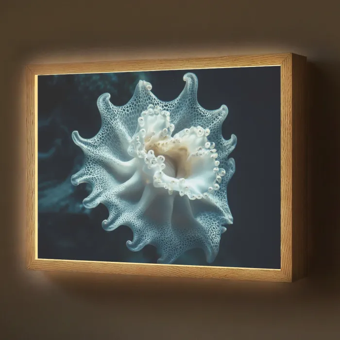 Zeewezen - Wit - Golven - Water Light Box met batterij (Wandlamp) middel -z3d_website