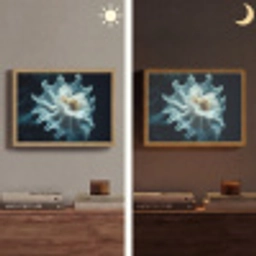 Zeewezen - Wit - Golven - Water Light Box met batterij (Wandlamp) middel -sfeer3