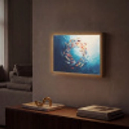 Zee - Vissen - Kleurrijk - Dynamisch Light Box met batterij (Wandlamp) middel -sfeer1