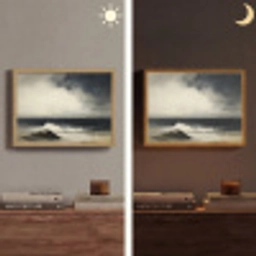 Zee - Rotsen - Storm Light Box met batterij (Wandlamp) middel -sfeer3