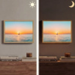 Zee - Zeilboot - Zonsondergang Light Box met batterij (Wandlamp) middel -sfeer3
