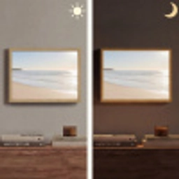 Zee - Zon - Zand Light Box met batterij (Wandlamp) middel -sfeer3