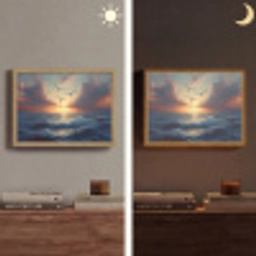 Meeuwen - Zonsondergang - Zee - Wolken Light Box met batterij (Wandlamp) middel -sfeer3