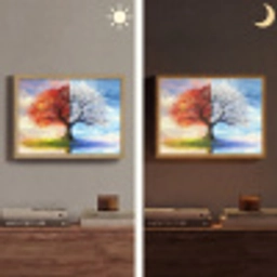Seizoenen - Kunst - Boom - Winter - Herfst Light Box met batterij (Wandlamp) middel -sfeer3