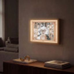 Doorkijk - Hert - Sneeuw - Winter - Bos - Dieren Light Box met batterij (Wandlamp) middel -sfeer1