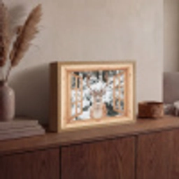 Doorkijk - Hert - Sneeuw - Winter - Bos - Dieren Light Box met batterij (Wandlamp) middel -sfeer2