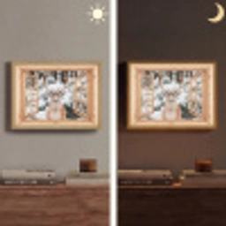 Doorkijk - Hert - Sneeuw - Winter - Bos - Dieren Light Box met batterij (Wandlamp) middel -sfeer3