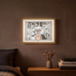 Doorkijk - Hert - Sneeuw - Winter - Bos - Dieren - Natuur Light Box met batterij (Wandlamp) middel -sfeer4