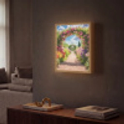 Doorkijk - Bloemen - Kleurrijk - Natuur Light Box met batterij (Wandlamp) middel -sfeer1
