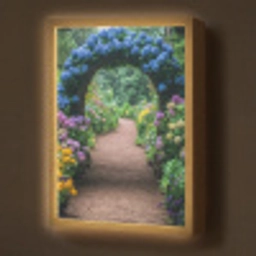 Doorkijk - Bloemen - Hortensia - Pad Light Box met batterij (Wandlamp) middel -z3d_website