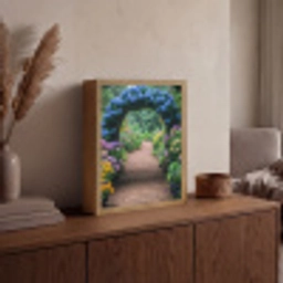 Doorkijk - Bloemen - Hortensia - Pad Light Box met batterij (Wandlamp) middel -sfeer2